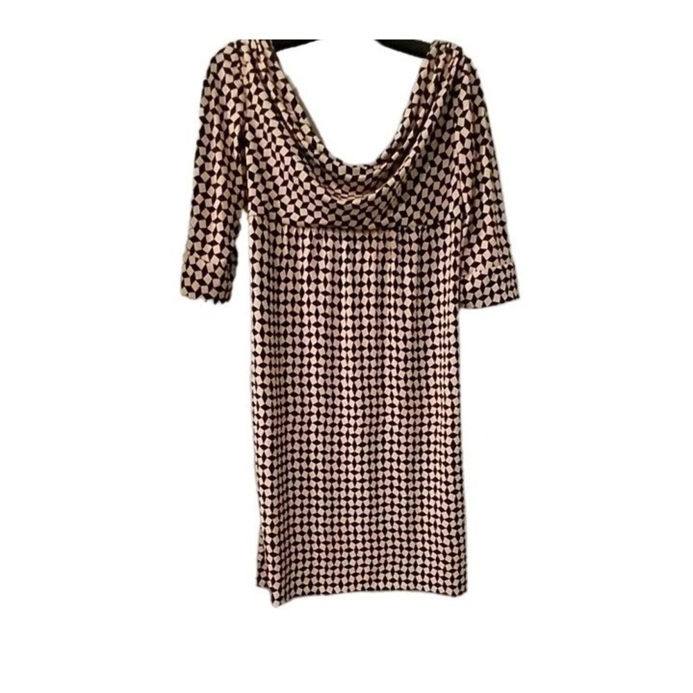 Suzie Chin Black White Shift Dress Womens 10 Boutique Work Career Office Midi - Picture 2 of 6